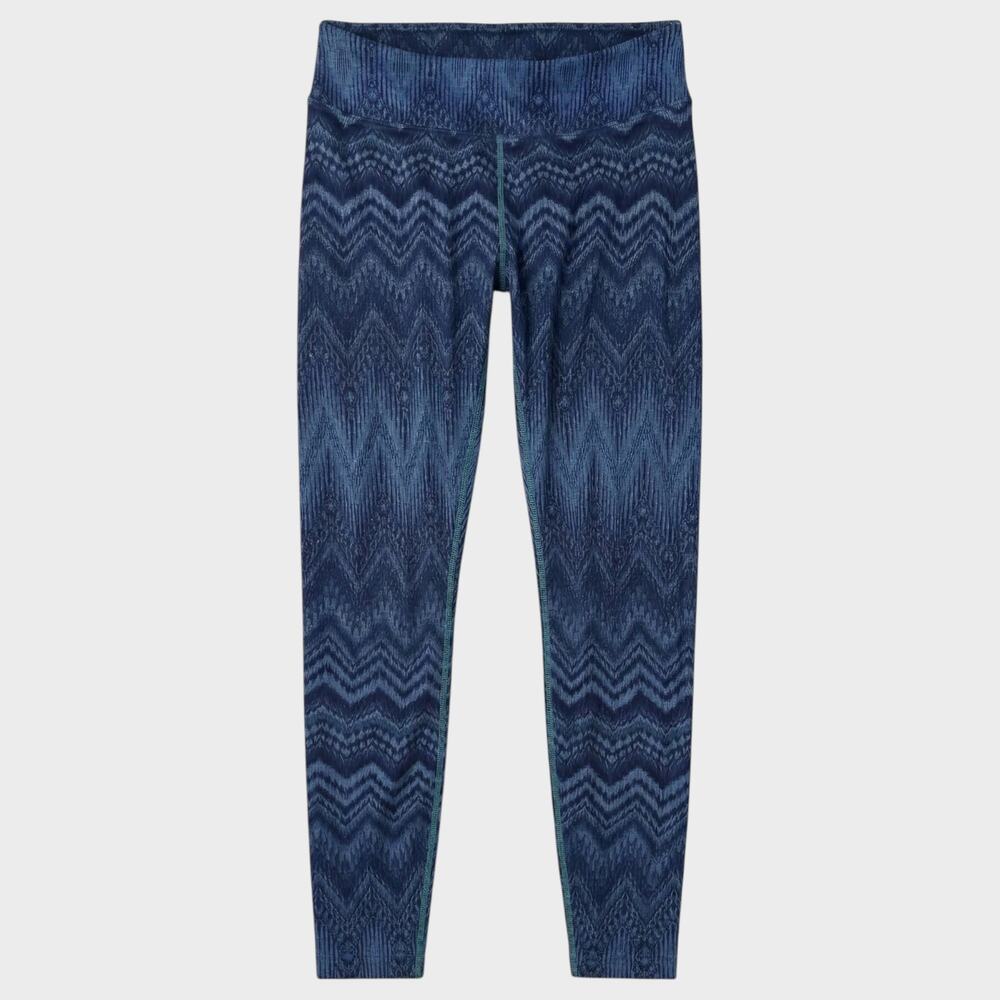 PrAna Leggings Blue Chevron Print Small Polyester Lycra